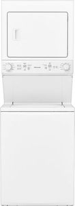 lot 24453 image: FACTORY SEALED Frigidaire - 3.9 Cu. Ft. 10-Cycle Washer and 5.5 Cu. Ft. 4-Cycle Dryer Gas Laundry Center - White RETAILS $1,599.99