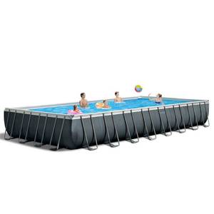 lot 24454 image: FACTORY SEALED POOL SET Intex - 32 x 16 x 52 Rectangular Pool w Pump RETAILS $2,056.00