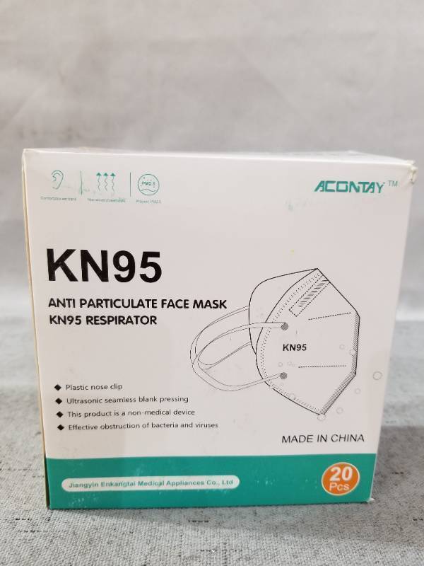 lot 80024 image: ACONTAY KN95 ANTI PARTICULATE FACE MASK KN95 RESPIRATOR 20 PCS