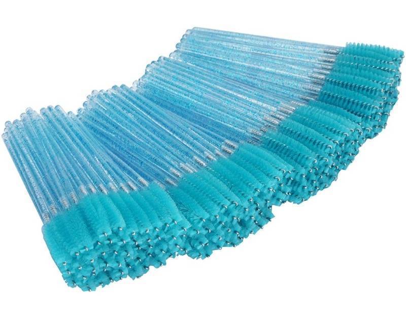 lot 90069 image: Tifanso 200PCS Eyelash Brush Disposable Mascara Brush Wand for Lashes Spoolie brushes Eyebrow Spoolie Eyelash Extension Supplies (Blue)