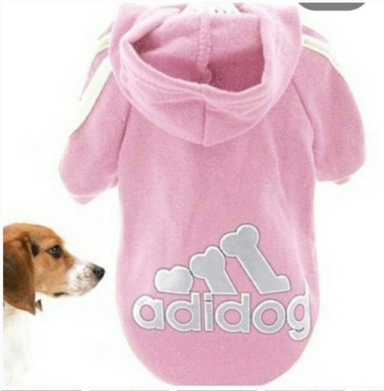 lot 90095 image: Adidog Dog Hoodie 2 Legs Jumpsuit Puppy Hoodies Coat Sweatshirt Sports Outfits Pink Size Small