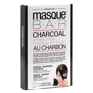 lot 17203 image: Lot of 2 masque BAR Charcoal Face Mask, Full Facial Sheet Masks that Absorb Impurities and Excess Oil, Detoxify and Exfoliate Skin, Korean Skin Care (3 MasksBox)