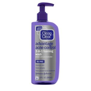 lot 17246 image: Clean & Clear Advantage Acne Control 3-in-1 Foaming Face Wash 8 fl. oz