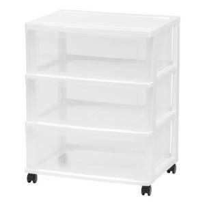 lot 12257 image: IRIS 3 Drawer Storage Cart with Wheels White
