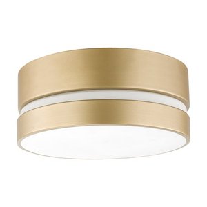 lot 12382 image: Novogratz x Globe Aurora 2-Light Soft Gold Flush Mount Ceiling Light with Inner Frosted Shade, 60754