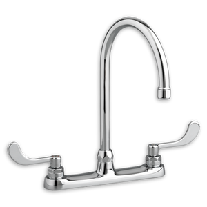 lot 12421 image: American Standard Monterrey Top Mount 8-in Gooseneck Kitchen Faucet 1.5 GPM in Polished Chrome