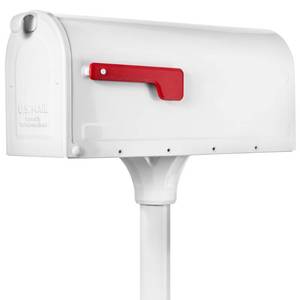 lot 12461 image: Architectural Mailboxes 256298 MB1 Post Mailbox Kit, White