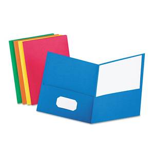 lot 12470 image: Oxford Twin-Pocket Portfolio with Embossed Leather Grain Paper Folder - Assorted (Box of 25)