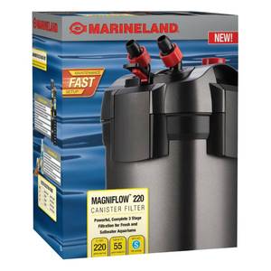 lot 12485 image: Marineland Magniflow Canister Filter 220 GPH for Aquariums, Easy Maintenance