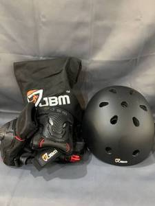 lot 12500 image: JBM Helmet Model JBM-A46 360G & Knee And Elbow Guards Size Small