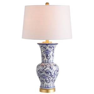 lot 13957 image: Leo 28.5 Chinoiserie LED Table Lamp, BlueWhite