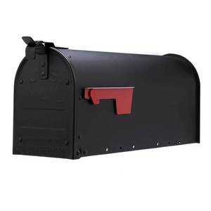 lot 13959 image: Gibraltar Mailboxes Admiral, Aluminum, Medium, Textured Black, Post Mounted Mailbox, ADM11B01