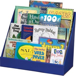 lot 13971 image: Classroom Keepers Kids Book Rack, 3-Tier, Blue with Glossy Finish