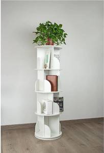 lot 13994 image: 360-degree Rotating 4 Tier Display Shelf Bookcase Organiser
