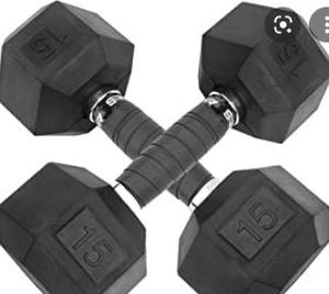 lot 12519 image: Set Of Two 15 LB Hand Weights