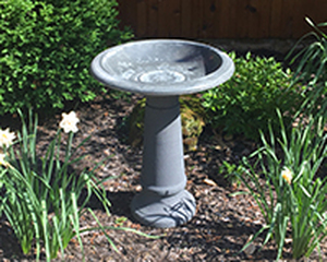 lot 89318 image: TDI41895 Fiber Clay Bird Bath Cool Grey