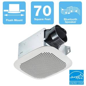 lot 89332 image: Delta BreezIntegrity 70 CFM Single Speed Exhaust Bath Fan wBluetooth Speaker