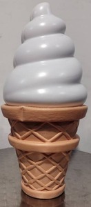 lot 89221 image: Piggy Bank for Boys & Girls -Giant Ice Cream Coin Piggy Bank Kids Piggy Bank with Plastic Cover to Remove Coins with Ease (Vanilla)