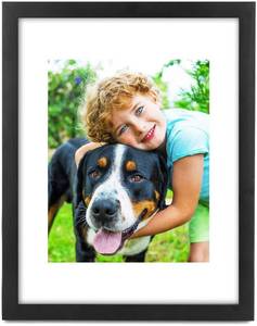 lot 89211 image: 16x20 Picture Frame Set of 5,Display Pictures 11x14 with Mat or 16x20 Without Mat,Wall Gallery Poster Frames,Black