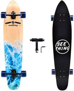 lot 89212 image: seething 42 Inch Longboard Skateboard Complete Cruiser Pintail,The Original Artisan Maple Skateboard Cruiser Pintail for Cruising, Carving, Free-Style and Downhill