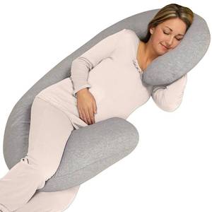 lot 89314 image: Leachco Snoogle Chic Full Body Pregnancy Support Pillow With Jersey Cover, Size One Size - Grey