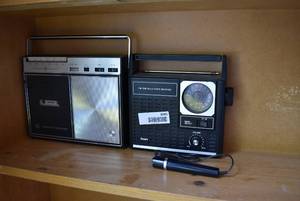 lot 6045 image: Lot of 2 GE Cassette Recorder and Sears AMFM Radio