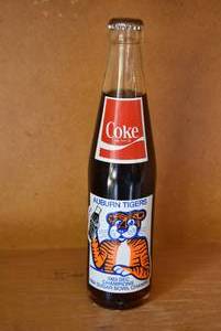 lot 6058 image: Vintage Coke Bottle  Auburn Tigers 1983 Sec Champions, 1984 Sugar Bowl Champions