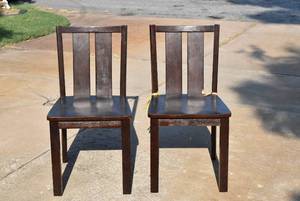 lot 6061 image: Pair of Wooden Chairs  34 x 17 x 18