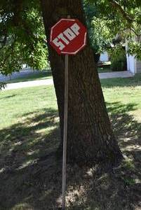 lot 6085 image: Handmade Crossing Guard Stop Sign  80 x 16