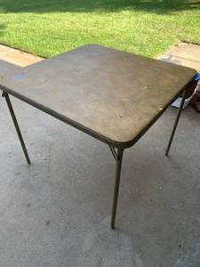 lot 6093 image: Vinyl Top Folding Table
