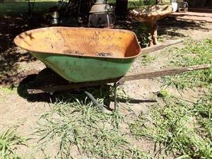 lot 7035 image: Green Wheelbarrow