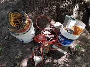 lot 7043 image: Lot of Assorted LightingWiring Supplies, Etc.