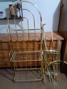 lot 8039 image: Lot of 2 Brass Racks  One Assembled