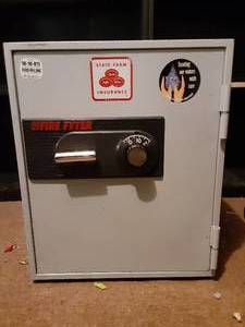 lot 8082 image: Fire Fyter Safe  No Combination or Key, Contents Unknown (Likely Empty)  19 x 16 x 17
