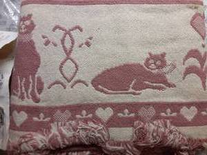lot 8046 image: Cotton Cat Afghan Throw  Turtle Creek  48x60