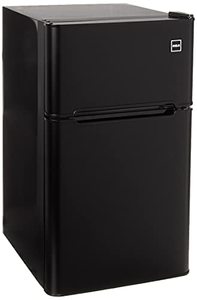 lot 11533 image: RCA RFR835-Black 3.2 Cubc Foot 2 Door Fridge and Freezer, Black