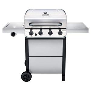 lot 11565 image: Char-Broil 463377319 Performance 4-Burner Cart Style Liquid Propane Gas Grill, Stainless Steel