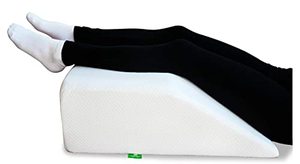 lot 11582 image: Cushy Form Leg Elevation Pillow - 8 Inch Wedge Pillows for Legs - Elevated Support for Back, Hip and Knee Discomfort & Post-Surgery w Washable Cover - White