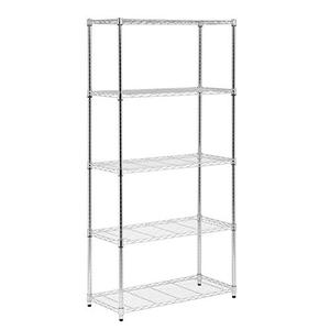 lot 11588 image: Honey-Can-Do SHF-01913 5-Tier Adjustable Shelving System, 16-Inch by 36-Inch by 72-Inch, Chrome