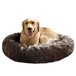 lot 11599 image: MFOX Calming Dog Bed (XXL) for Medium and Large Dogs Comfortable Pet Bed Faux Fur Donut Cuddler Up to 253555100lbs