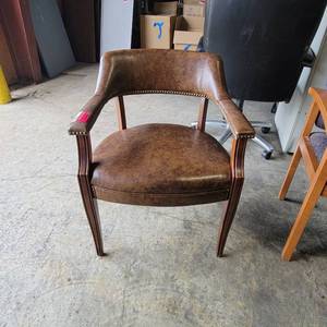 lot 4246 image: Super Rad Vinyl Barrel Accent Chair