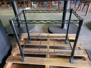 lot 35146 image: 2 Tier Black Metal Cart