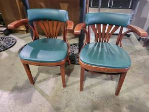 lot 35192 image: Set of 2 Falcon Cherry Iguana Emerald Fabric Chairs