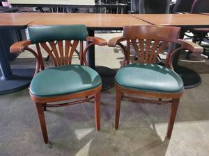lot 35203 image: Lot of 2 Falcon Iguana Emerald Chairs- One with Green Back One without