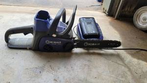 lot 35236 image: Kobalt Battery Powered Chainsaw with Charger - Untested