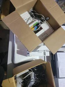lot 35329 image: Wii Gaming Console Bundle - 2 Consoles  Controllers  Games  Fitness Stepper