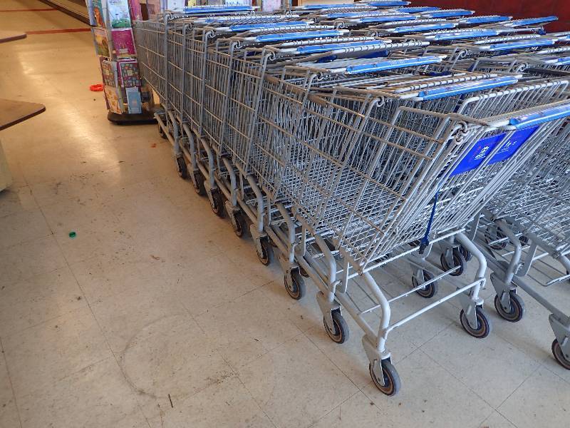 lot 4279 image: (8) Metal Wire Supermarket Shopping Carts