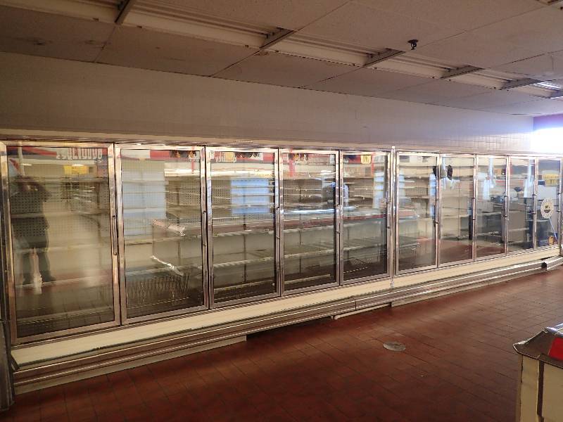 lot 4285 image: Hussman 10 Door Supermarket Frozen Foods Glass Door Reach In Merchandiser