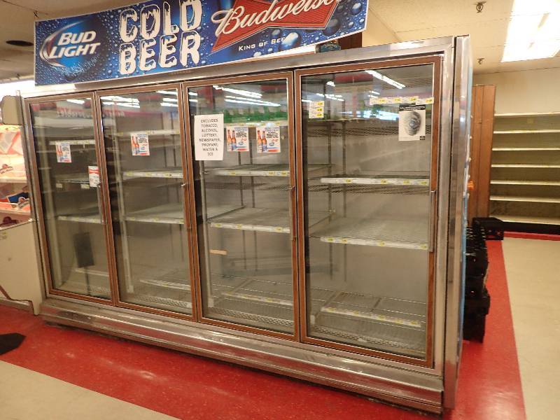 lot 4288 image: Hussman 4 Door Glass Display Beverage Cooler