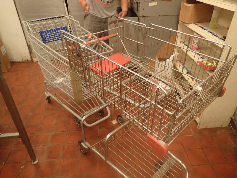 lot 4301 image: (2) Metal Wire Shopping Cart